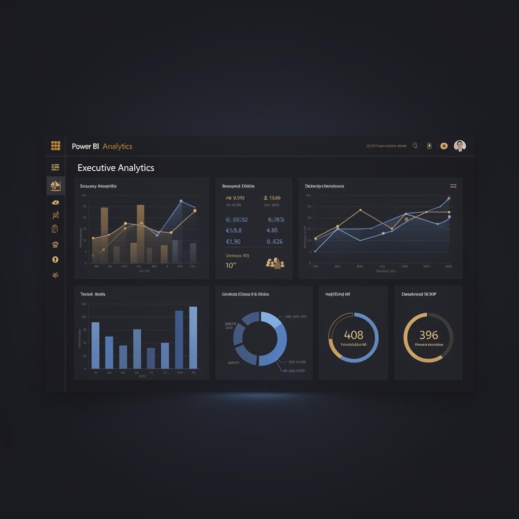 Náhled Power BI dashboardu s analytikou firmy
